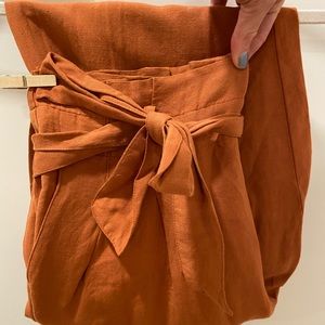 Madewell Linen Blend Fall Paperbag Pants